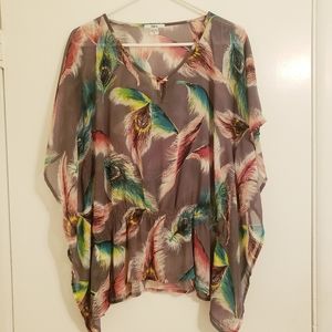 Bar III Peacock Feather Top, size S